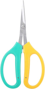 Kikumi Garden Shears with Long Handle, Curved Blade, Grape Scissors, Stainless Steel Bonsai Scissors, Scissors for Picking Fruit Branches