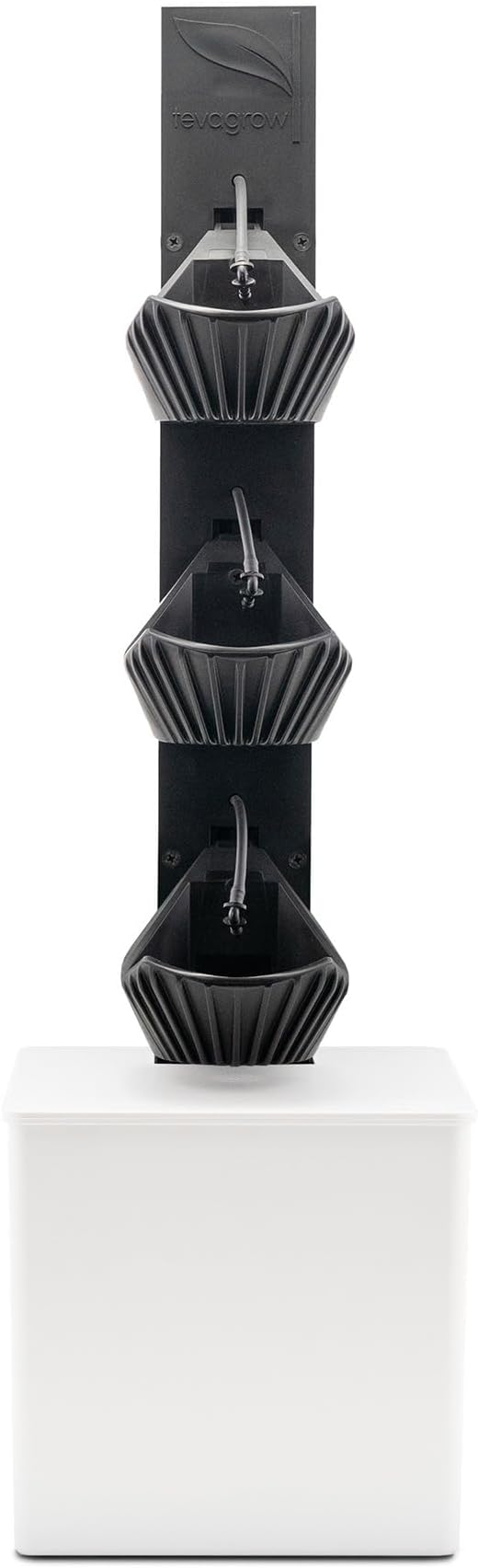 Tevatower Mini Smart Self-Watering Indoor Garden System - 3-Tier 4-Inch Planter Pot for Herbs, Flowers and Indoor Plants, Compact Smart Planter for Home Kitchen Office - Fresh White