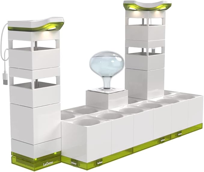 LeGrow Home Garden, Enjoy The Natural Landscape Daily, Automatic LED Grow Light, 7 Days Watering Free Ecosystem, Modular Design Fits Any Space, Write, [Plants NOT Included].