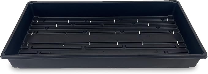 10 Plant Growing Trays (WITH Drain Holes) - 20" x 10" - Perfect Garden Seed Starter Grow Trays: For Seedlings, Indoor Gardening, Growing Microgreens, Wheatgrass & More - Soil or Hydroponic