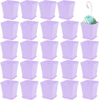 Anyumocz 24 Pack Plastic Square Nursery Pots 3 Inch Plastic Plant Pots,Flower Pot with Tray Saucer for Indoor Outdoor Garden Office Decor