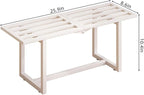 Plant Stand Indoor Outdoor, Foldable Metal Plant Shelf for Multiple Pots, Mid Century Slatted Bench for Patio Garden, Heavy Duty Capacity 330 lbs 2 Pack White