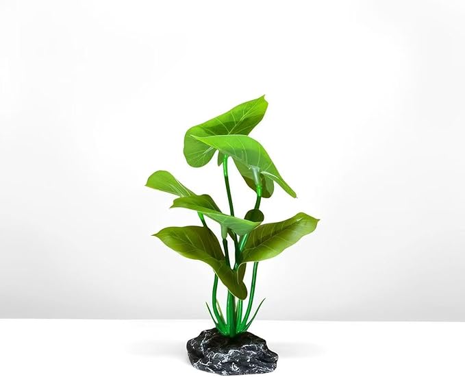 JGbaby Artificial Aquarium Plants,Fish Tank Decorations Betta Leaf Hammock 7in Realistic Silk & Plastic Plants, Hideout Decor for Betta. Goldfish,Reptiles,Small Tanks (Green Type-A)