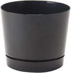 Novelty Majestic Full Depth Round Cylinder Pot, Glossy Black, 6-Inch (10068)