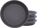 The HC Companies 6 Inch Classic Round Plant Saucer, Lightweight UV-Resistant Plastic Outdoor & Indoor Flower Pot Tray, 4-Pack Plant Pot Trays for Garden & Home Decor, Warm Gray