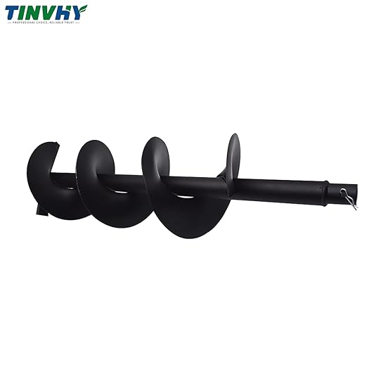 8-in Earth Auger Drill Bit, Garden Plant Flower Auger Rapid Planter Compatible Gas Powered Post Fence Hole Digger with 3/4 Shaft
