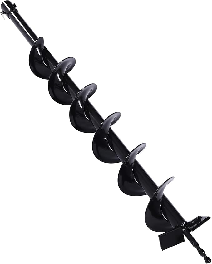 DYRABREST 4 inch Garden Plant Flower Bulb Auger Spiral Hole Drill for Post Holes Replacement Earth Digger Planting Drill (4' Drill Bit)