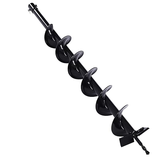 DYRABREST Auger Drill Bit 4''Garden Plant Flower Bulb Auger Spiral Hole Drill for Post Holes Replacement Earth Digger Planting Drill