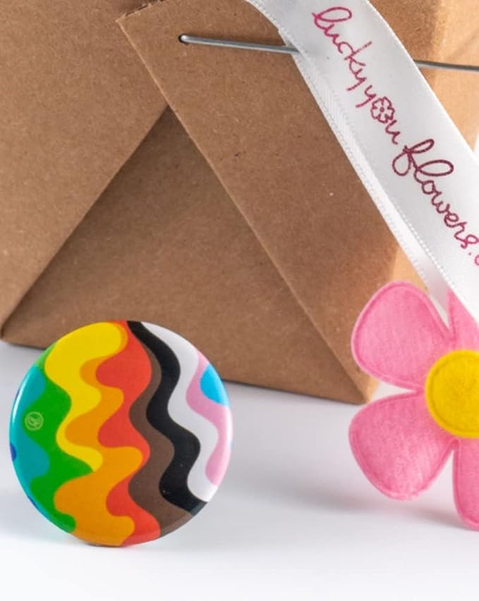 Pride Fresh Cut Live Flowers Arranged in a Takeout Container with Your Personal Message Tucked Inside a Fortune Cookie