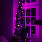 TW SHINE Purple and Orange Halloween Lights, 20FT 100 Count Incandescent Mini String Lights, Waterproof Halloween Decorations for Outdoor Indoor Patio Home Party Garden Yard Decor