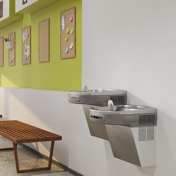 Elkay LZOSTL8SC Wall Mount Versatile Hands-Free Activation Bi-Level ADA Cooler Filtered Refrigerated Stainless