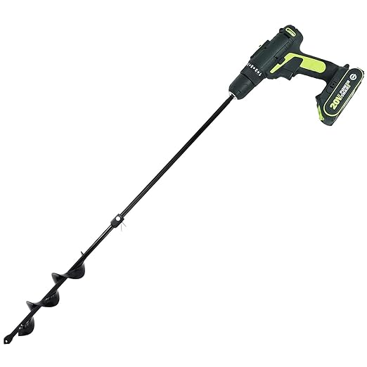 Auger Post Hole Digger 3" Wide 32" Deep - Earth Auger - Trench Digger - Hole Digger Tool for Fence Posts - Electric Post Hole Digger Handles
