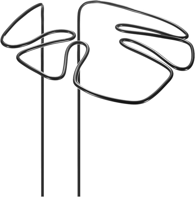 M METERXITY 1-Pack Monstera Plant Support, 11x5.9 Inch Reusable Sturdy Alloy Plant Support Stakes Unique Design for Potted Plants Flowers/Vegetables/Indoor Outdoor Climbing Plants [Black]