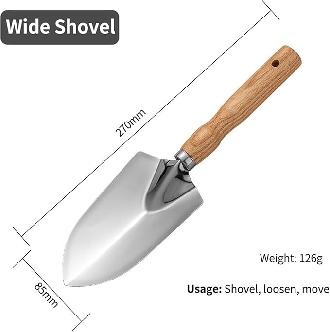 5 Pcs Professional Gardening Kit Stainless Steel Tools for Pots Beds Containers