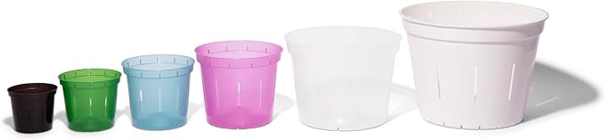 rePotme Orchid Pot Growers Assortment (8 Slotted Clear Orchid Pots - 2 Each of 3, 4, 5, 6 Inch) - Premium Orchid Planters, Orchid Pots with Holes for Repotting