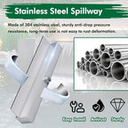 Waterfall Spillway for Indoor/Outdoor Decorative,Waterfall Spillway Kit with Pipe Connector Ideal for Pond & Fountain Installat Water Feature Accessory for Outdoor Garden Landscaping