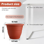 3 Pack Large 16 Inch Plastic Plant Pots for Outdoor Plants,Durable & Lightweight Flower Pots with Drainage Holes,Weather-Resistant Large Planters for Patio Garden(Brick Red)