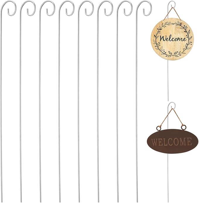 Elegant Shepherd Hooks 10 Pack Metal Garden Hanger Lantern Plant Stand Bird Feeder Hanger for Outdoor