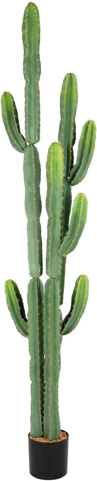 Nafresh UV-Resistant Artificial Fake Cactus Plants 7ft – Large Faux Cowboy Cactus for Indoor & Outdoor Home, Office, or Garden Decor