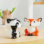 DIYOMR Cute Animal Ceramics Planter Small Succulent Pot Cartoon Shaped Plant Pot for Mini Plants Flower Cactus, Smooth Shiny Ceramic - Plants Not Included (Sheep)