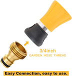 Fireman Hose Nozzle, Yellow Garden Hose Nozzle, High Pressure Sprayer Nozzle for Car Washing, Patio Cleaning, Watering Lawn and Garden, Universal Fit Garden Hoses