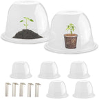 10" D × 6.7" H Plant Protectors from Animals, Garden Cloches for Seedlings Nursery Pots, Durable Humidity Domes with Ventilation Holes, Clear Plant Covers, Mini Greenhouse for Plants 5-Pack
