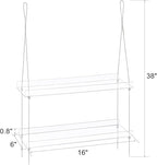 Sumerflos 2-Tier Acrylic Window Boxes Plant Shelves for Window of Kitchen, Bedroom, Living Room, 16 Inch Wall Flower Double Hanger Boxes Adjustable Hanging Shelves for Indoor Plants, Succulents