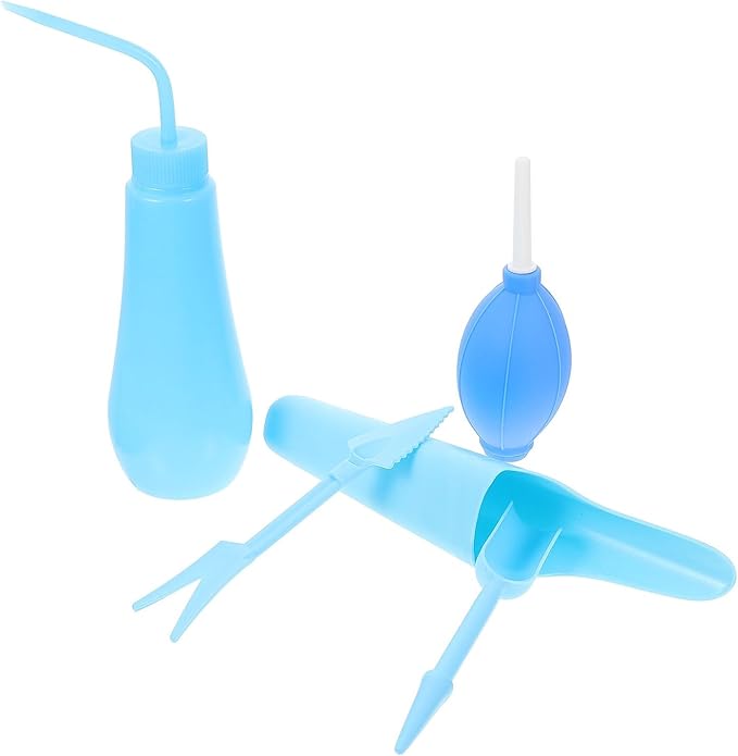 FRCOLOR Garden Tool Set for Succulent and Pot Planting, 5pcs Crystal Blue Gardening Accessories with Shovel and Watering Pot for Indoor and Outdoor Yard Care
