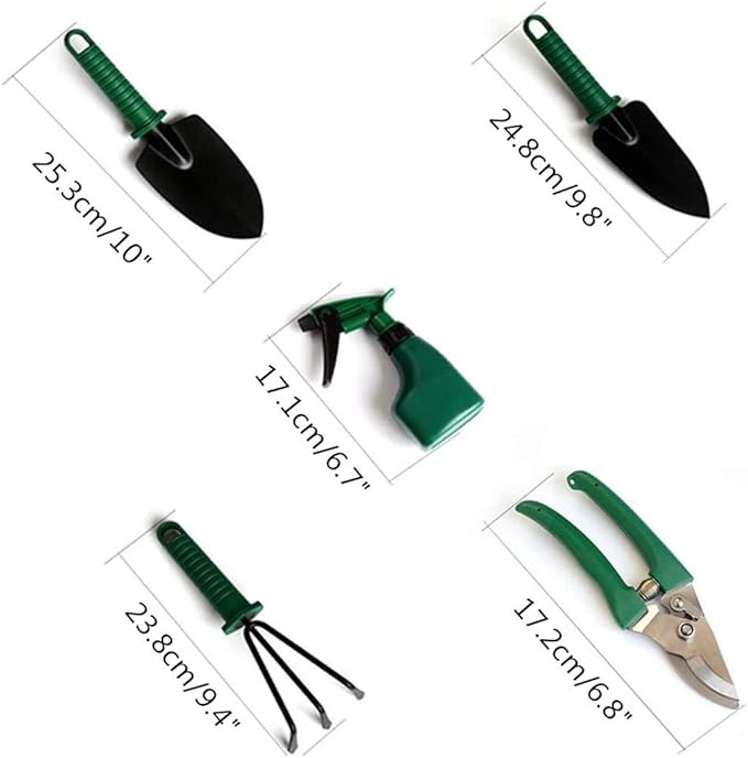 5PCS Gardening Tool Set Plant Care Mechanics Kit Pruning Tools with Carrying Case