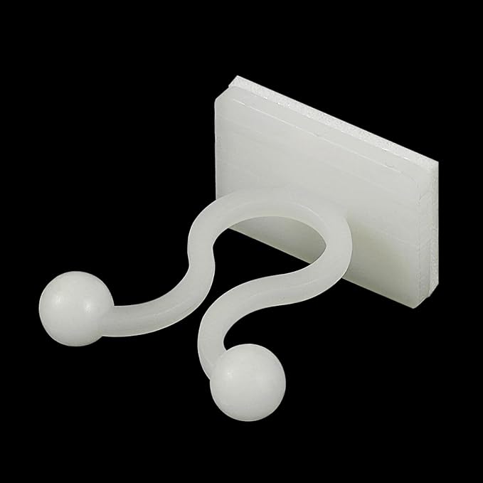 uxcell 100Pcs Plant Climbing Wall Fixture Clips, Plant Fixer Self-Adhesive Hooks Wire Fixing Supporting for Indoor Outdoor Decoration and Cable Wire Fixing (White, 8mm/0.31")