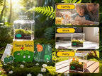 DIY Moss Terrarium Kit, 4 * 4 * 4 inch Acrylic Cube Mini Garden with Live Star Moss, Soil, Stop Arguing-Craft Kit for Adults and Teens, Relaxing Desk Decor & Unique Gift for Home or Office