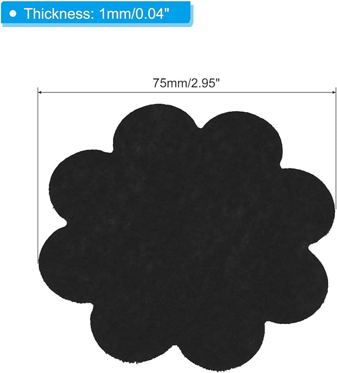 PATIKIL 3 Inch Plant Pot Hole Pad, 30 Pack Non-Woven Fabric Flower Shape Bonsai Bottom Soil Mat, Black