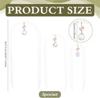 BENECREAT 3 Pack U-Shaped Acrylic Plant Trellis, 3 Size Small Plant Trellis for Potted Plants with Crystal Suncatcher for Home Window Garden, 205~310mm Long
