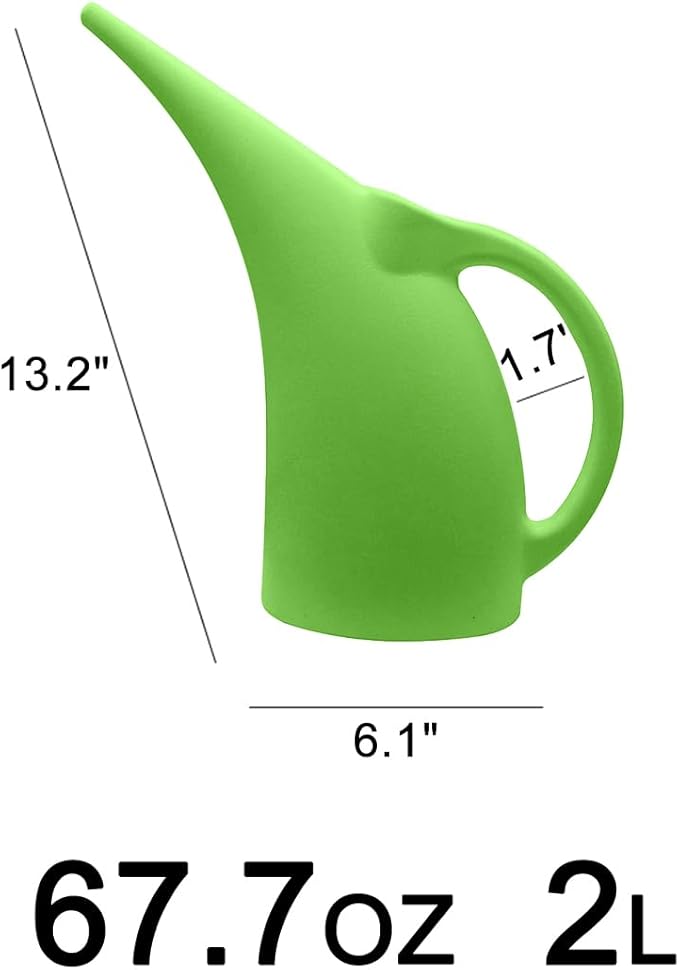 Watering Can for Indoor and Outdoor Plants - 1/2 Gallon - Green