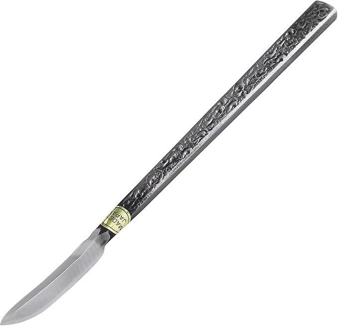 Wazakura Carbon Steel Spear Shaped Bonsai Jin Chisel 7.2 inches (185 mm) Made in Japan, Deadwood Carving Tool, Japanese Shari Bark Scraper, Detail Woodworking Gouge - Silver