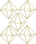 Homoyoyo 5 Pack Geometric Air Plant Holder - Gold Metal Himmeli Stand for Tillandsia, Minimalist Airplant Display Rack for Home Office Desktop, Modern Indoor Plant Decoration (2.6 x 2.6 inch)