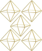 Homoyoyo 5 Pack Geometric Air Plant Holder - Gold Metal Himmeli Stand for Tillandsia, Minimalist Airplant Display Rack for Home Office Desktop, Modern Indoor Plant Decoration (2.6 x 2.6 inch)