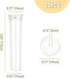 Vials for Flower Arrangements 2.8 Inch Floral Water Tubes Plastic Floral Vials with Caps (Clear, 20 Pack)