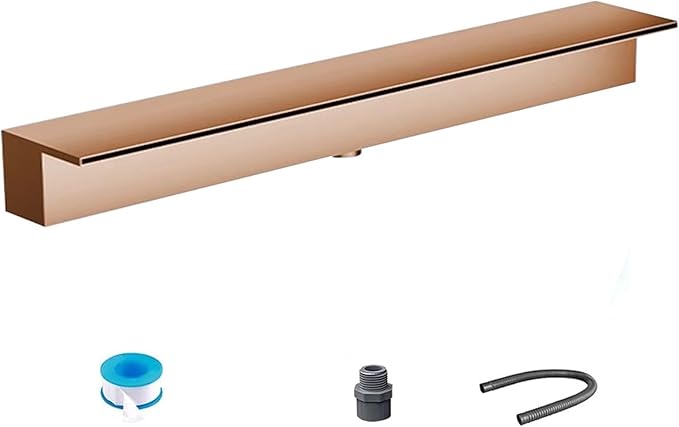 Waterfall Spillway 20-200CM, Includes 1M Soft Tube & PVC Connector, Light Grey, 65CM Wide Outlet - Perfect for Pond Waterfalls & Overflow Systems