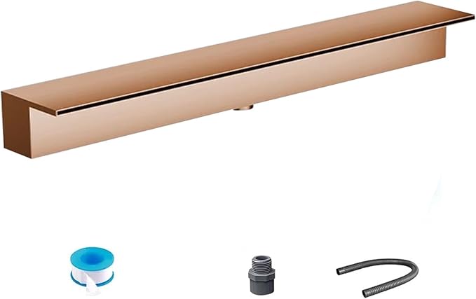 Pond Spillway 20-200CM, Waterfall Overflow with 1M Soft Tube & PVC Connector, Light Grey Waterfall Box, 40cm Wide Outlet for Perfect Water Flow Management
