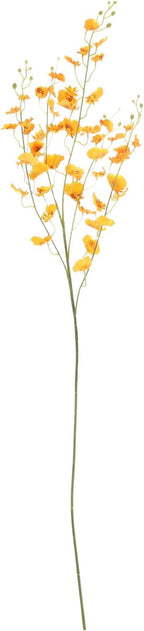 Uonlytech Artificial Oncidium Orchid Fake Flower Stem Orange Silk Simulation DIY Home Vase Decoration for Living Room Table Party Festive Adornment