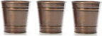 Hosley Set of 3 Antique Bronze Vases/French Buckets - 5" Dia x 5" H. Ideal Gift for Wedding, Home and for Dried Floral Arrangements, Spa and Aromatherapy Settings O4