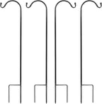 Urban Deco 4PK Heavy Duty Shepherds Hook, 37' Inch Tall Adjustable Height Shepards Hooks for Outdoor, Plant Hangers Garden Stakes, Plant Hooks Pole for Wedding, Garden, Outdoor