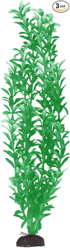 Penn-Plax Aqua-Plants Plastic Aquarium 3 Piece Plant Bundle – Realistic Appearance and Gentle Texture – Green – 16” Height