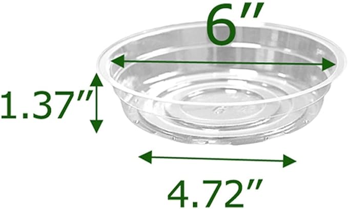 TRUEDAYS 20 Pack 6 Inch Plant Saucers Clear Plant Saucers Flower Pot Plastic Drip Trays Excellent for Indoor & Outdoor Plants