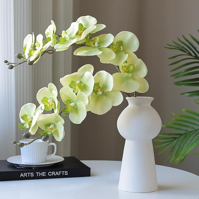 Artificial Phalaenopsis Orchid Realistic Faux Flower for Home Decoration, Hallway, Dining Table, and Living Room(7-headpink)