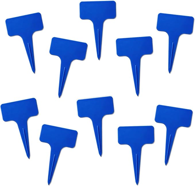 200 Pcs Thick T-Type Plant Labels, 4 Inch Waterproof PP Hard Plastic Garden Markers, Reusable Nursery Tag Stakes for Indoor Outdoor Potted Plants, Seedlings, Flowers, Vegetables & Herbs(Blue)