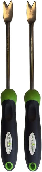 Garden Guru Dandelion Weeder Tool with Ergonomic Handle - Stainless Steel Weed Puller for Planting, Weeding, Flower and Vegetable Care in Lawn Garden Yard | Rust Resistant (2 Pack)