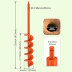 Dolibest 4 x32 Auger Drill Bit for Planting, Steel Garden Auger for Post Hole Digger, Bulb Planter Tool for Beach Umbrella, Mailbox, Fence Post Holes Digger - Fits 3/8" Hex Drill