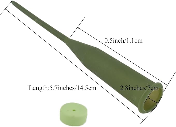 HAHIYO 35PCs 2.8x0.5Inch Green Plastic Floral Water Tubes with Long Stem and Silicone Caps Flower Vials for Plants Fresh Flowers Arrangement Milkweed Cuttings Florist Supplies, Total Length 5.7inches